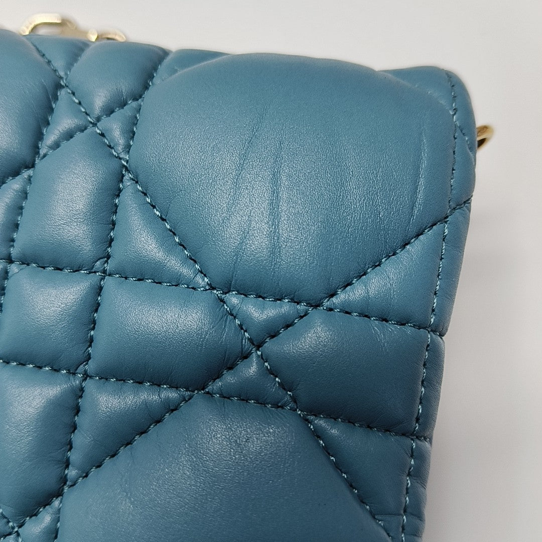 Dior Caro Small Cannage Calfskin Blue