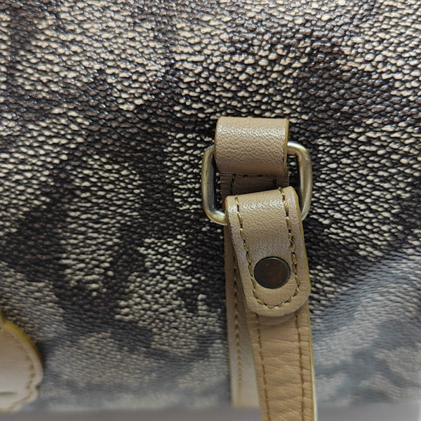 Coated Canvas Top Handle Bag Gray