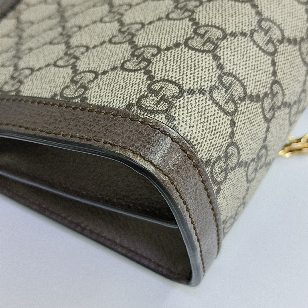 Ophidia Small Monogram Coated Canvas Beige
