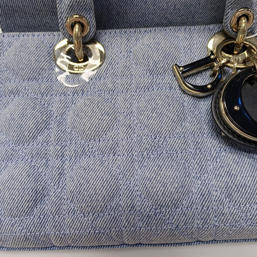 Lady D-Joy mediana Cannage azul denim