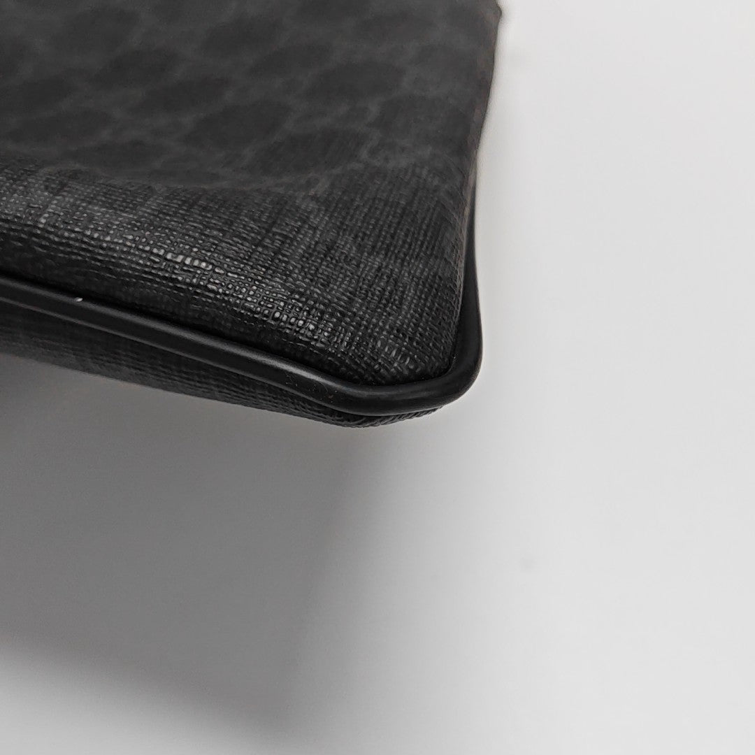 Coated Canvas Clutch Black