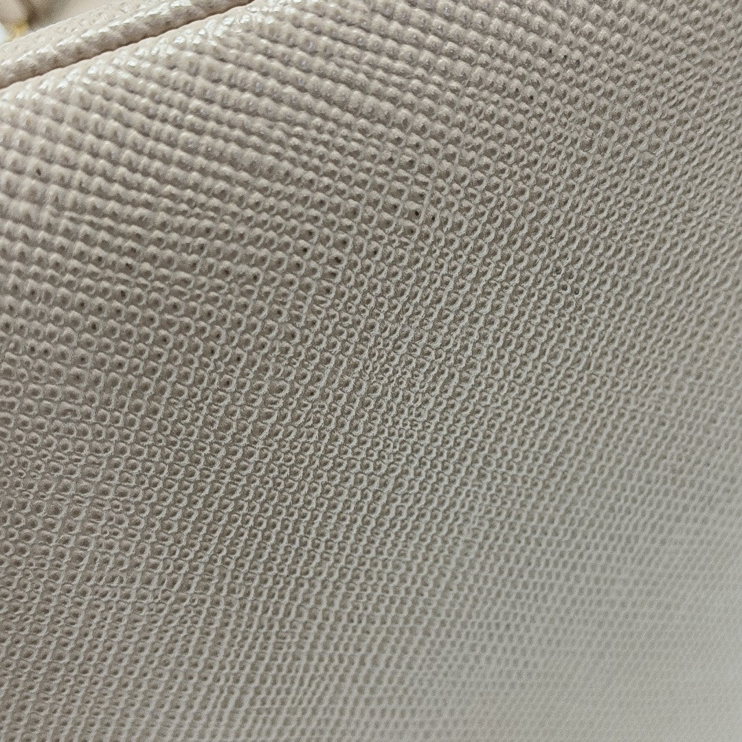 Double Medium Saffiano Calfskin Beige