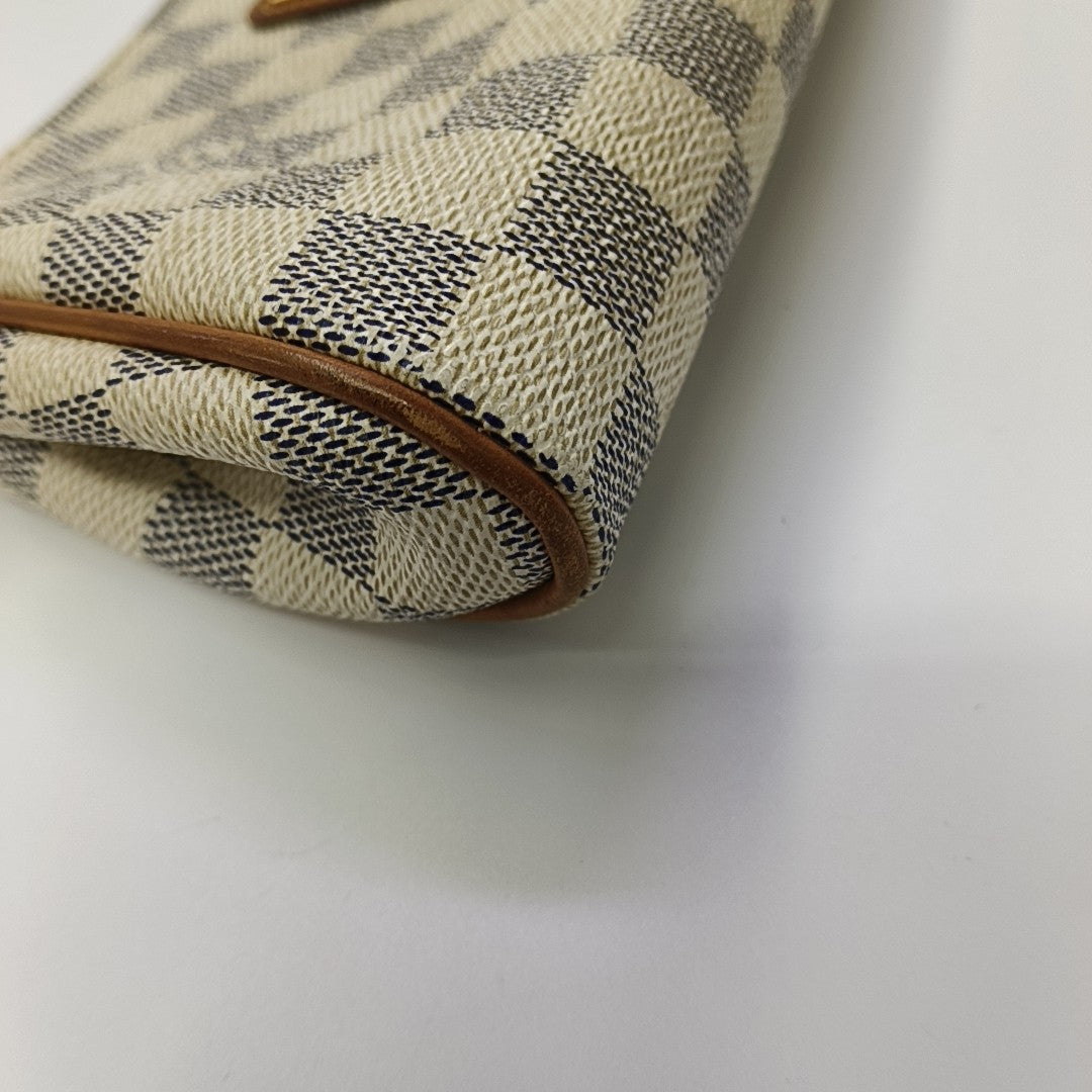 EVA Damier Azur Coated Canvas White