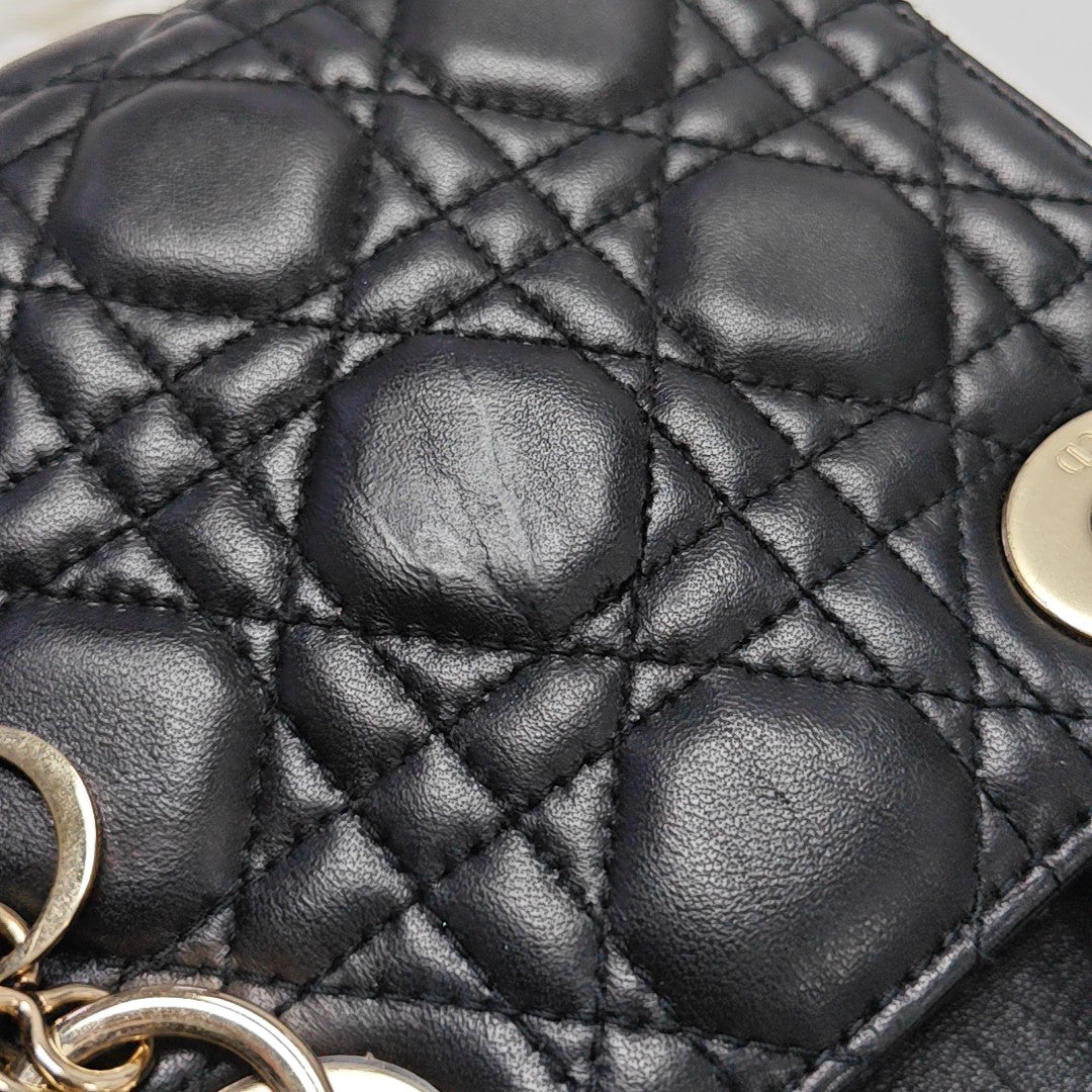 Lady Dior Mini Cannage Piel de cordero Negro