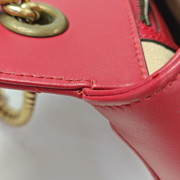 GG Marmont Medium Quilted Calfskin Red