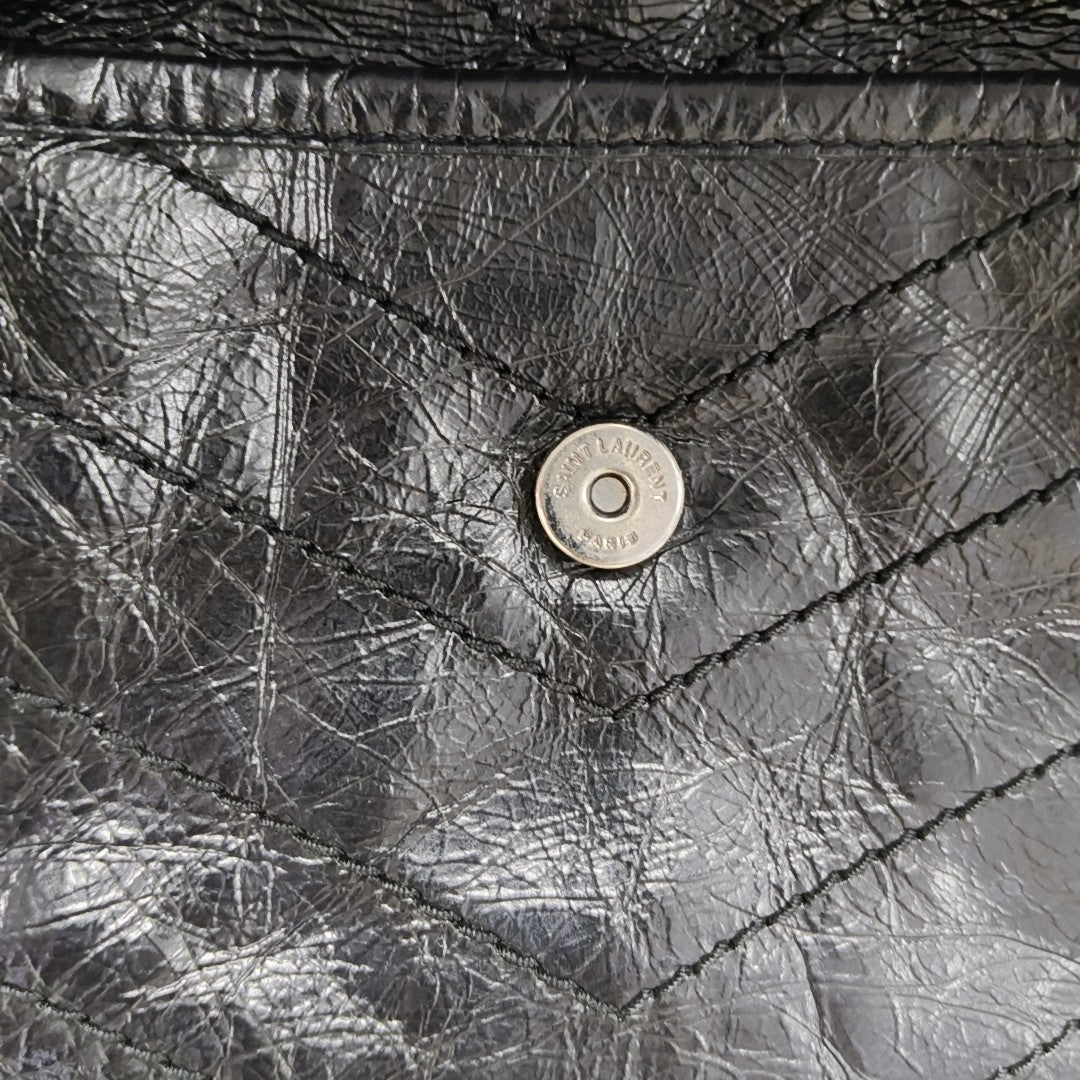 NIKI Small Chevron Calfskin Black