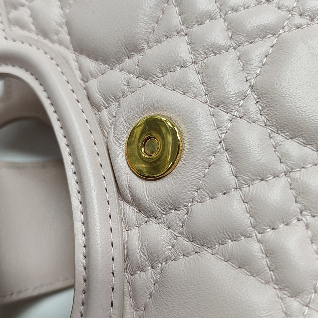 Jolie Top Handle Mini Cannage Lambskin Pink