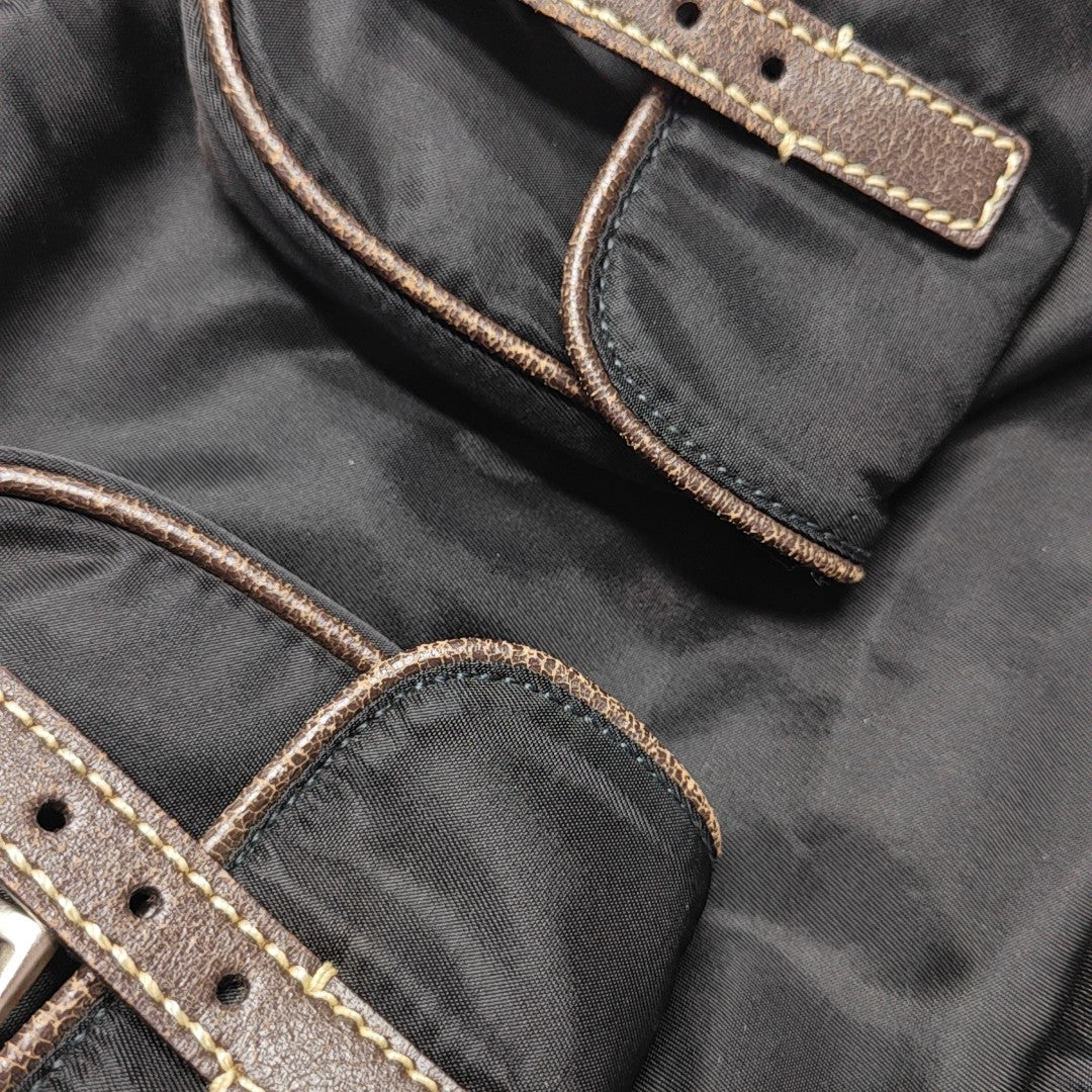 Nylon Top Handle Bag Black