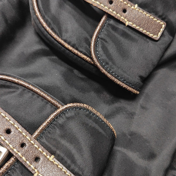 Nylon Top Handle Bag Black