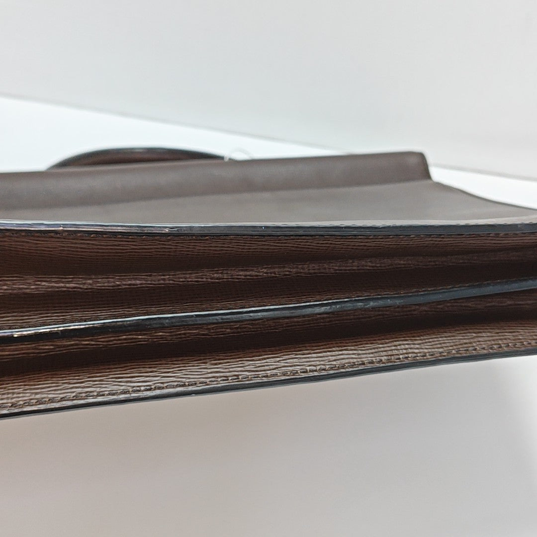 Calfskin Top Handle Bag Brown