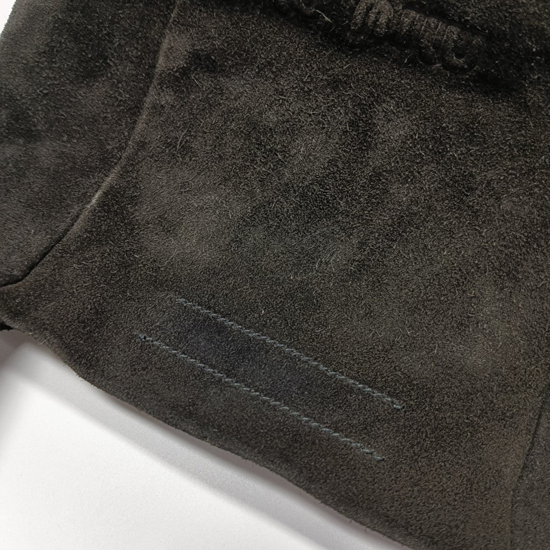 Suede Top Handle Bag Black