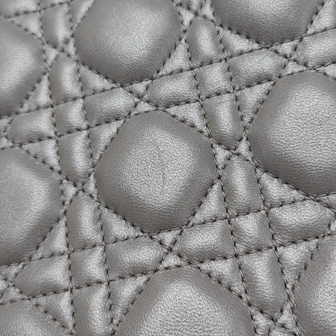 Lady Dior Medium Quilted Lambskin Gray