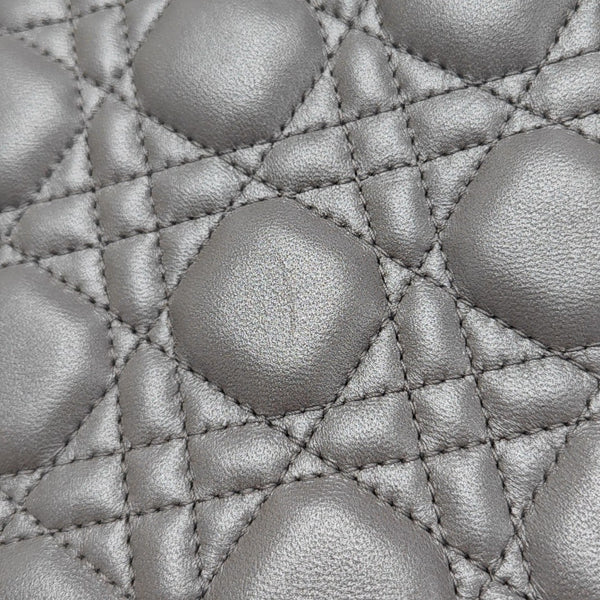 Lady Dior Medium Quilted Lambskin Gray