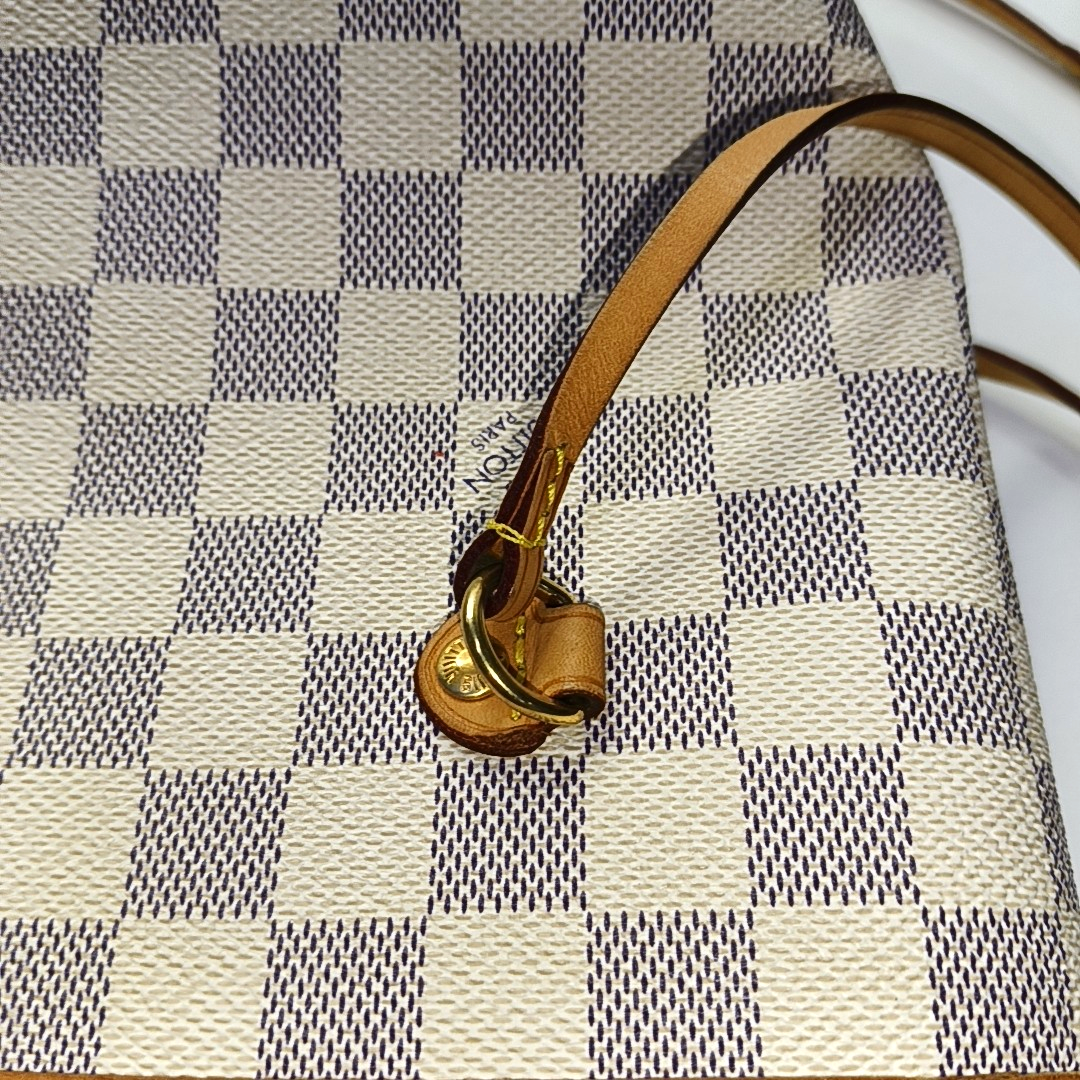 NEVERFULL MM Damier Azur Coated Canvas White