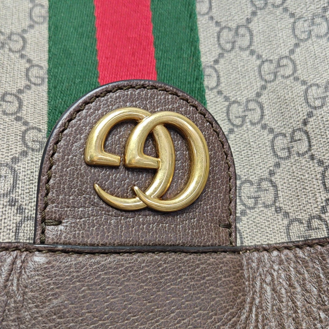 Ophidia Medium Monogram Coated Canvas Beige