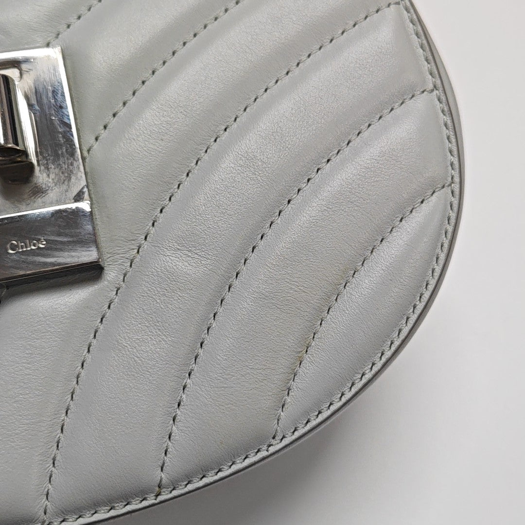 Drew Small Quilted Calfskin Blue