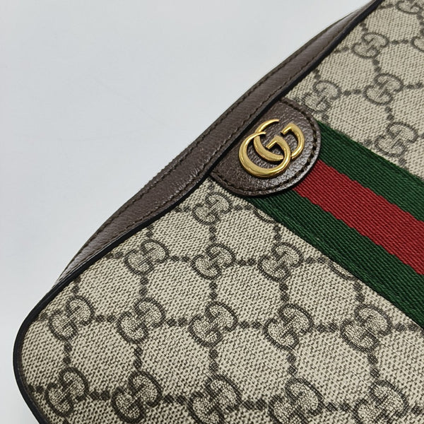 Ophidia Small Monogram Coated Canvas Beige