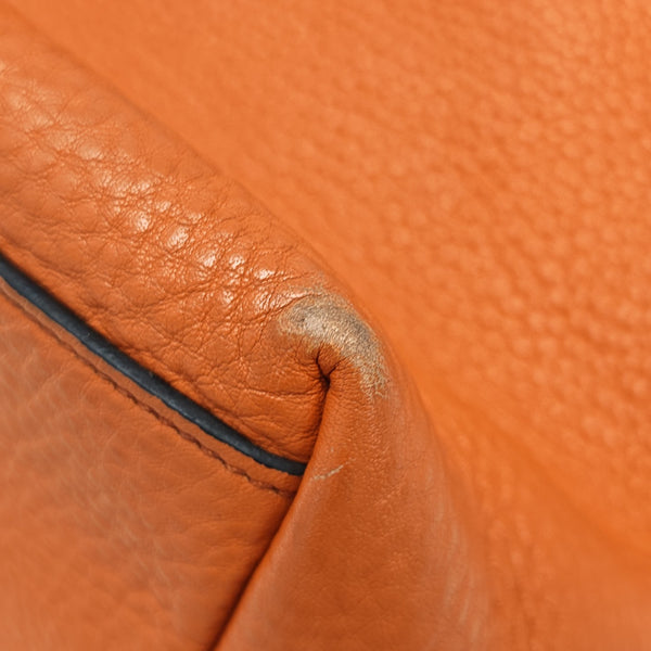 Calfskin Top Handle Bag Orange