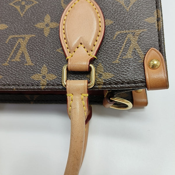 SAC PLAT BB Monogram Coated Canvas Brown