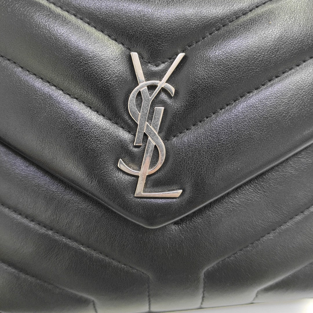 LOULOU Extra Small Chevron Calfskin Black