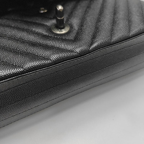 CLASSIC FLAP Small Chevron Grained Calfskin Metallic