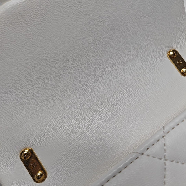 Quilted Lambskin Shoulder Bag Mini White