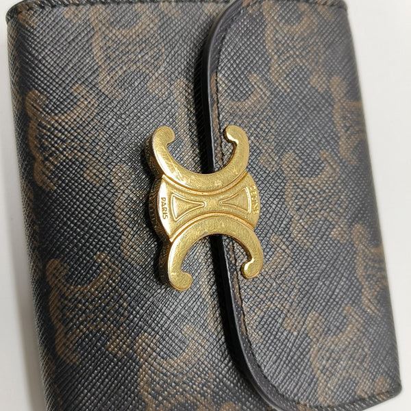 TRIOMPHE Small Coated Canvas Brown Wallet