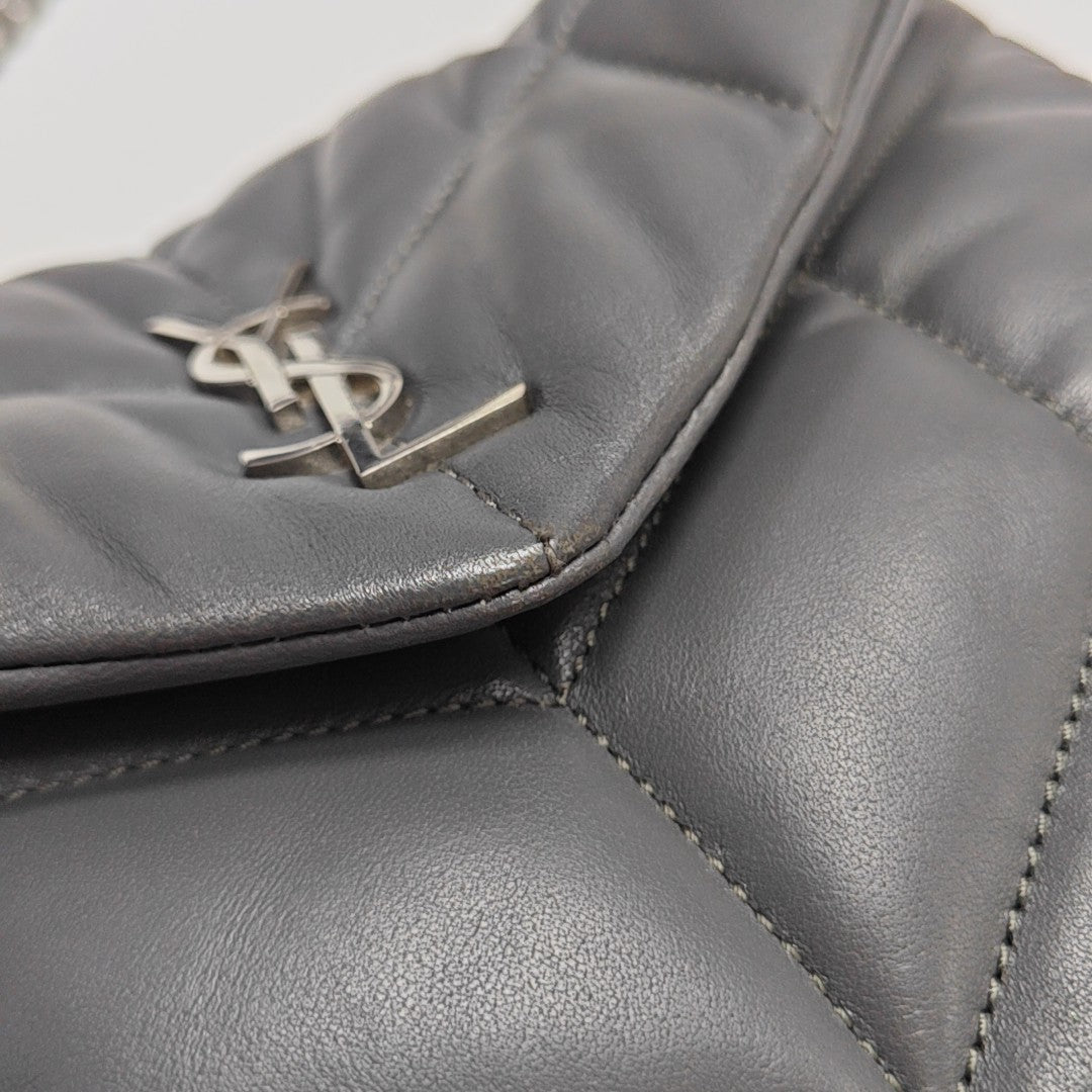 PUFFER Mini Quilted Lambskin Gray