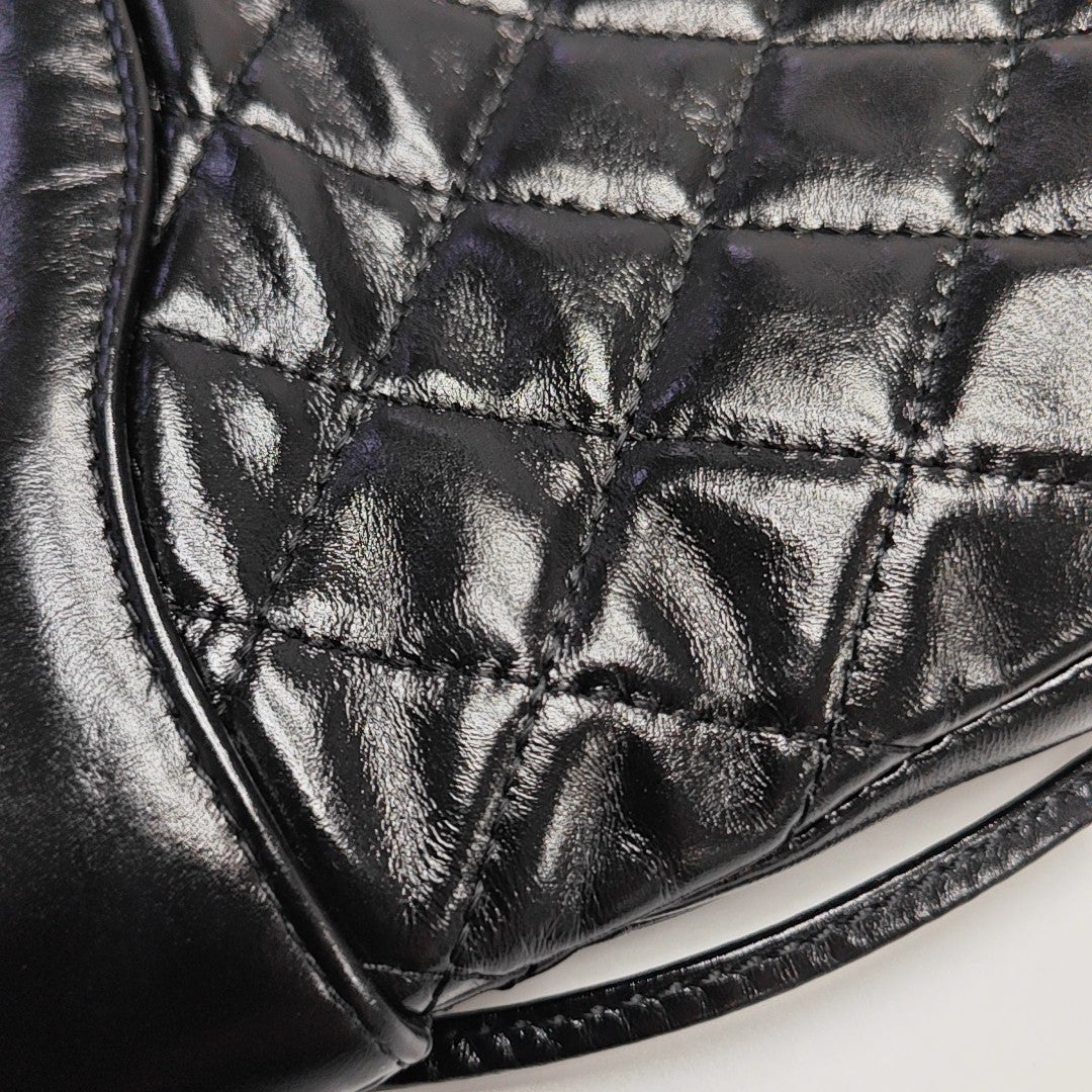 CHANEL 31 Mini Quilted Waxed Cafskin Black