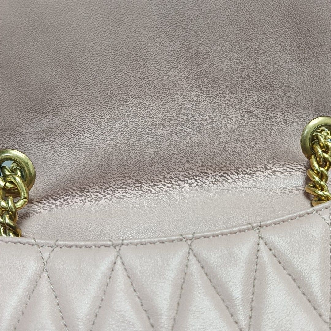 Quilted Leather Shoulder Bag Pink