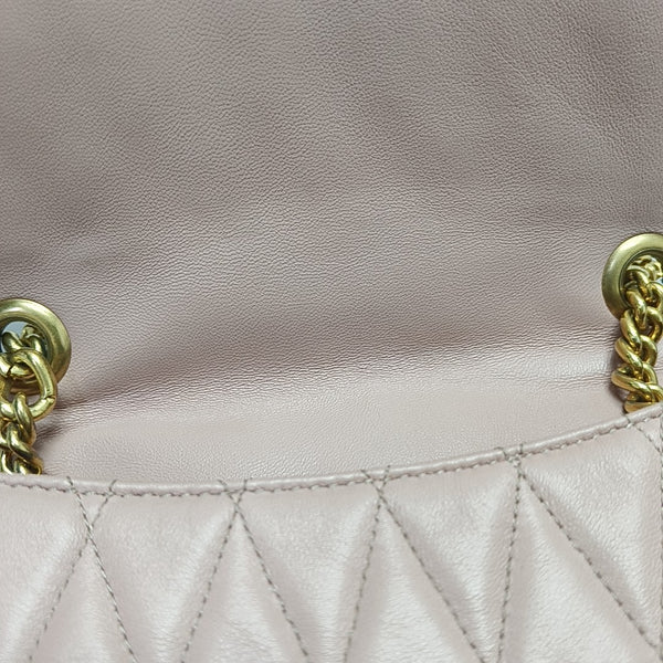 Quilted Leather Shoulder Bag Pink