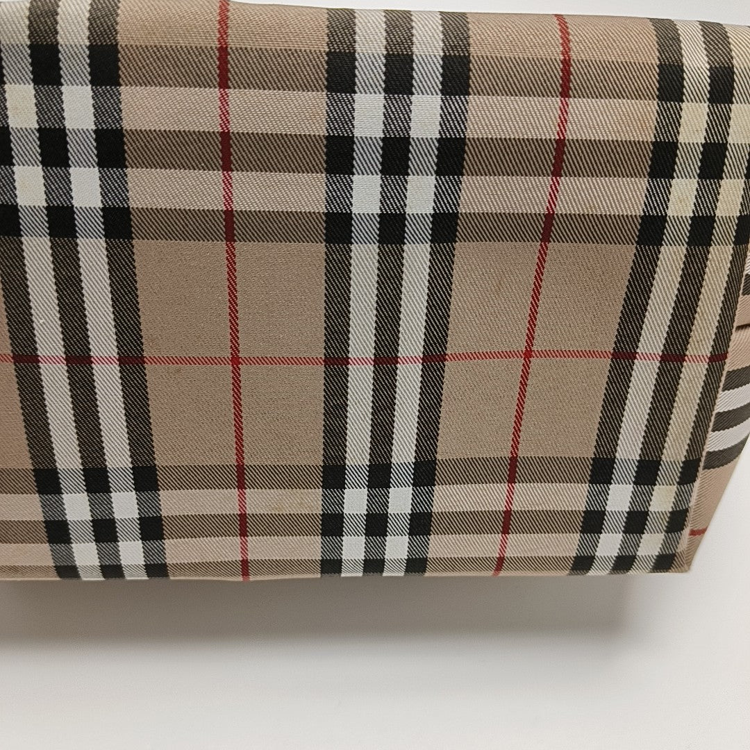 Coated Canvas Top Handle Bag Brown