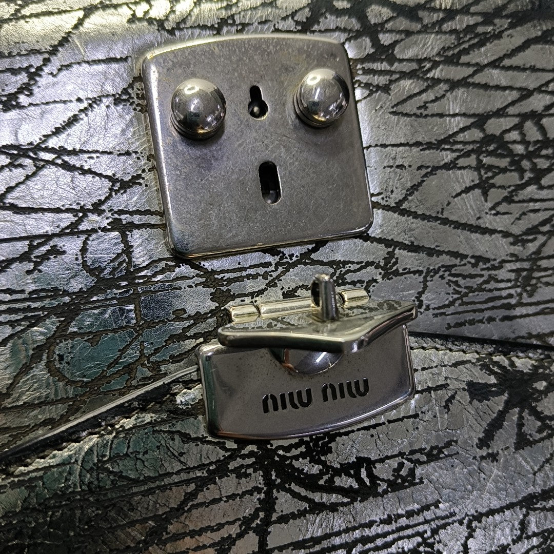 Miu Confidential Calfskin Silver