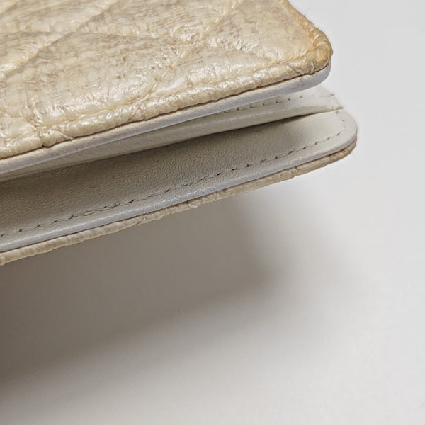 Quilted Special Material Wallet Beige