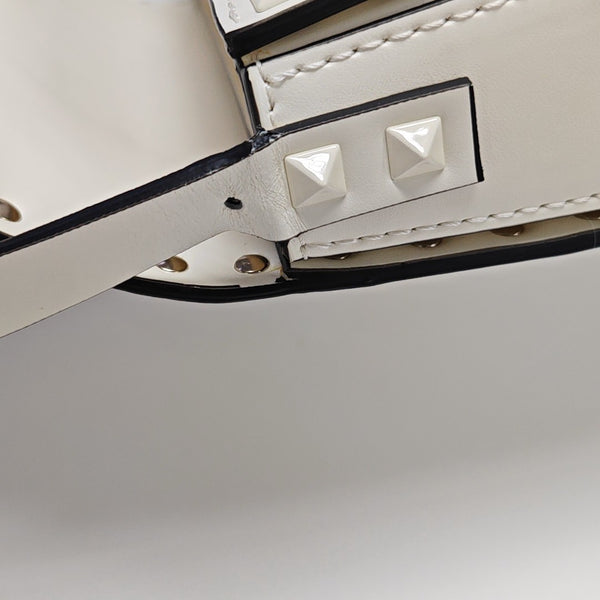 Rockstud Calfskin White
