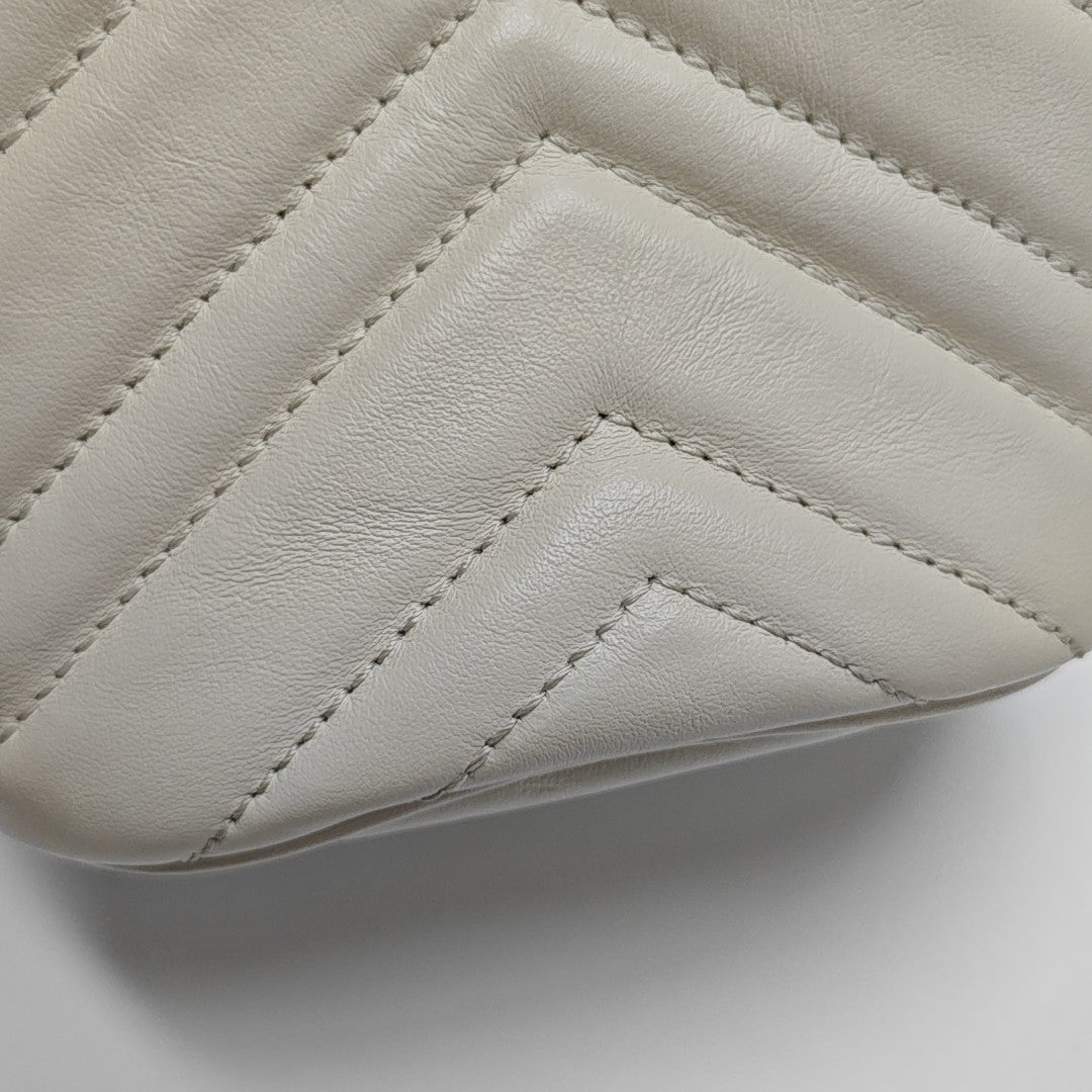 GG Marmont Mini Quilted Calfskin White