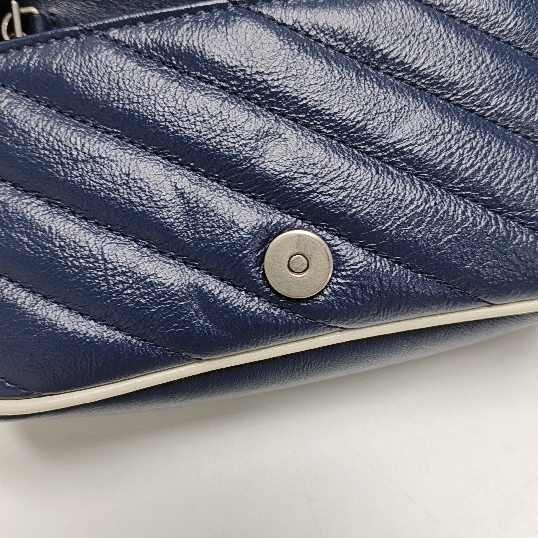 GG Marmont Super Mini Quilted Calfskin Blue