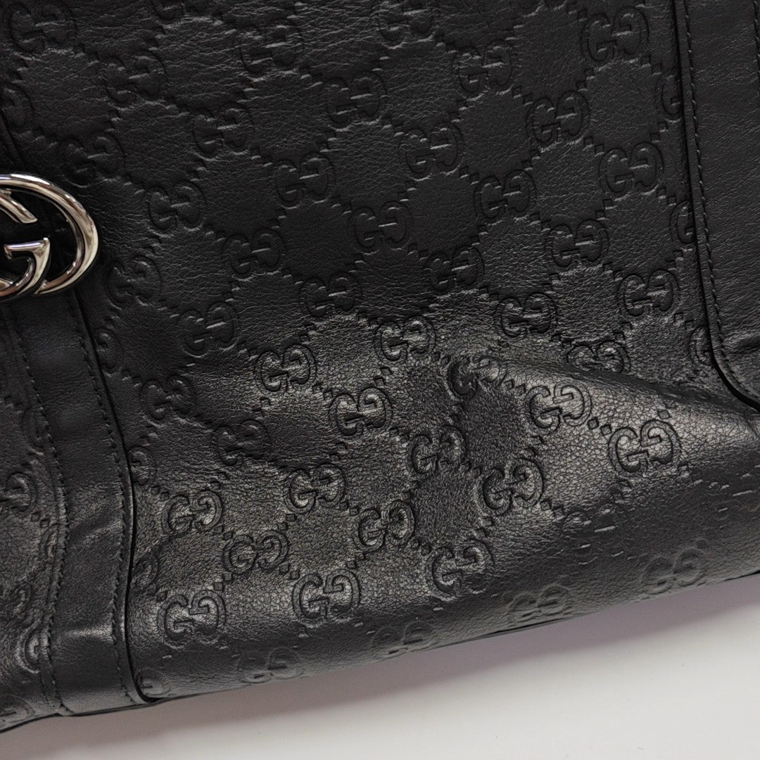 Monogram Calfskin Tote Bag Black