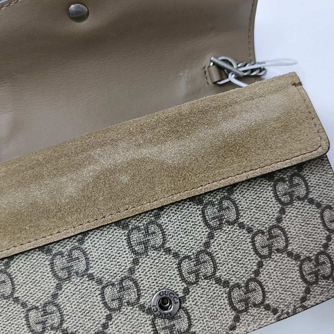 Dionysus Super Mini Monogram Coated Canvas Beige