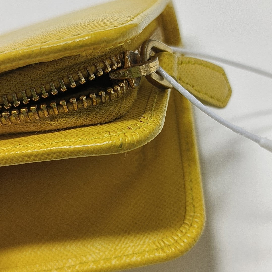 Saffiano Calfskin Wallet Yellow