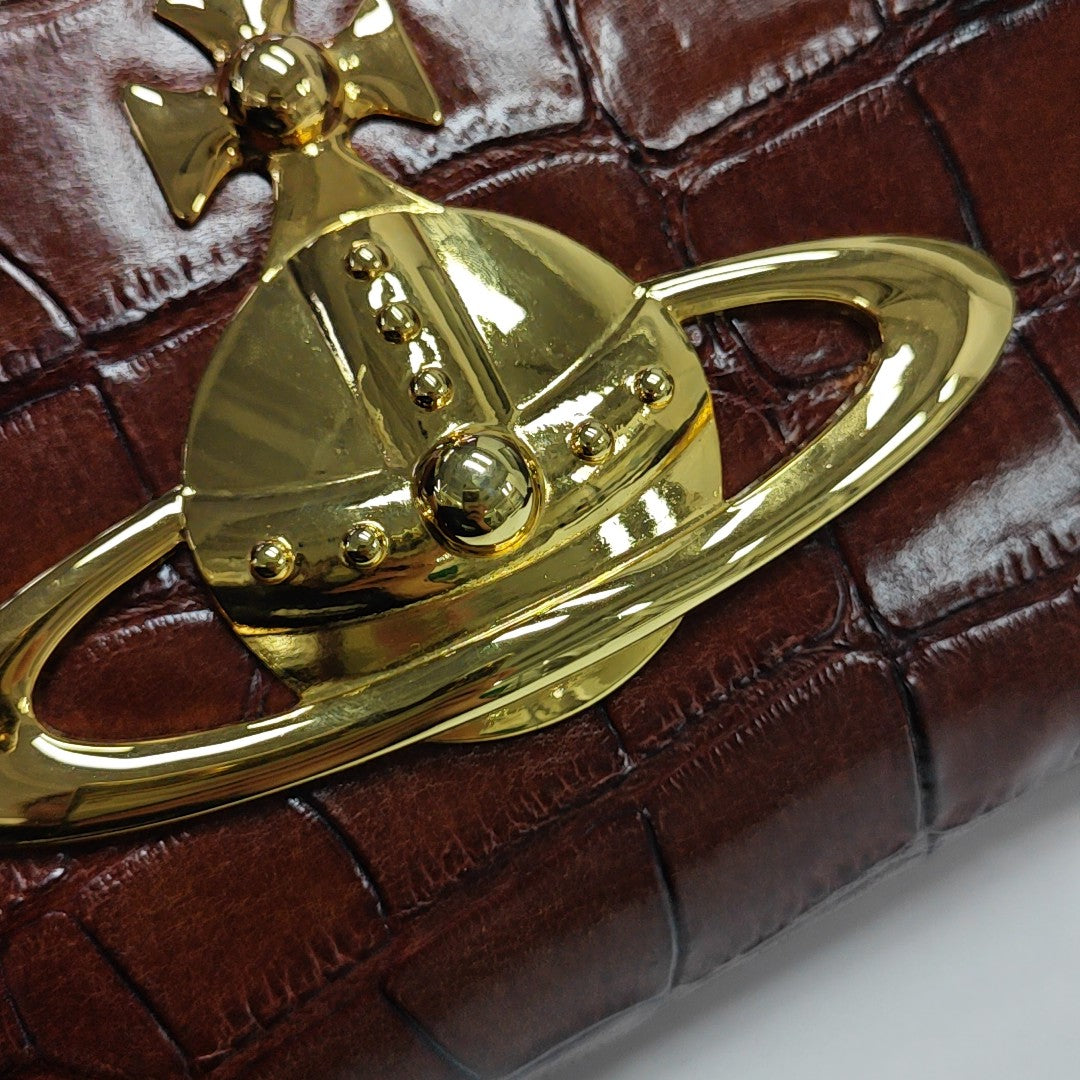 Calfskin Shoulder Bag Brown