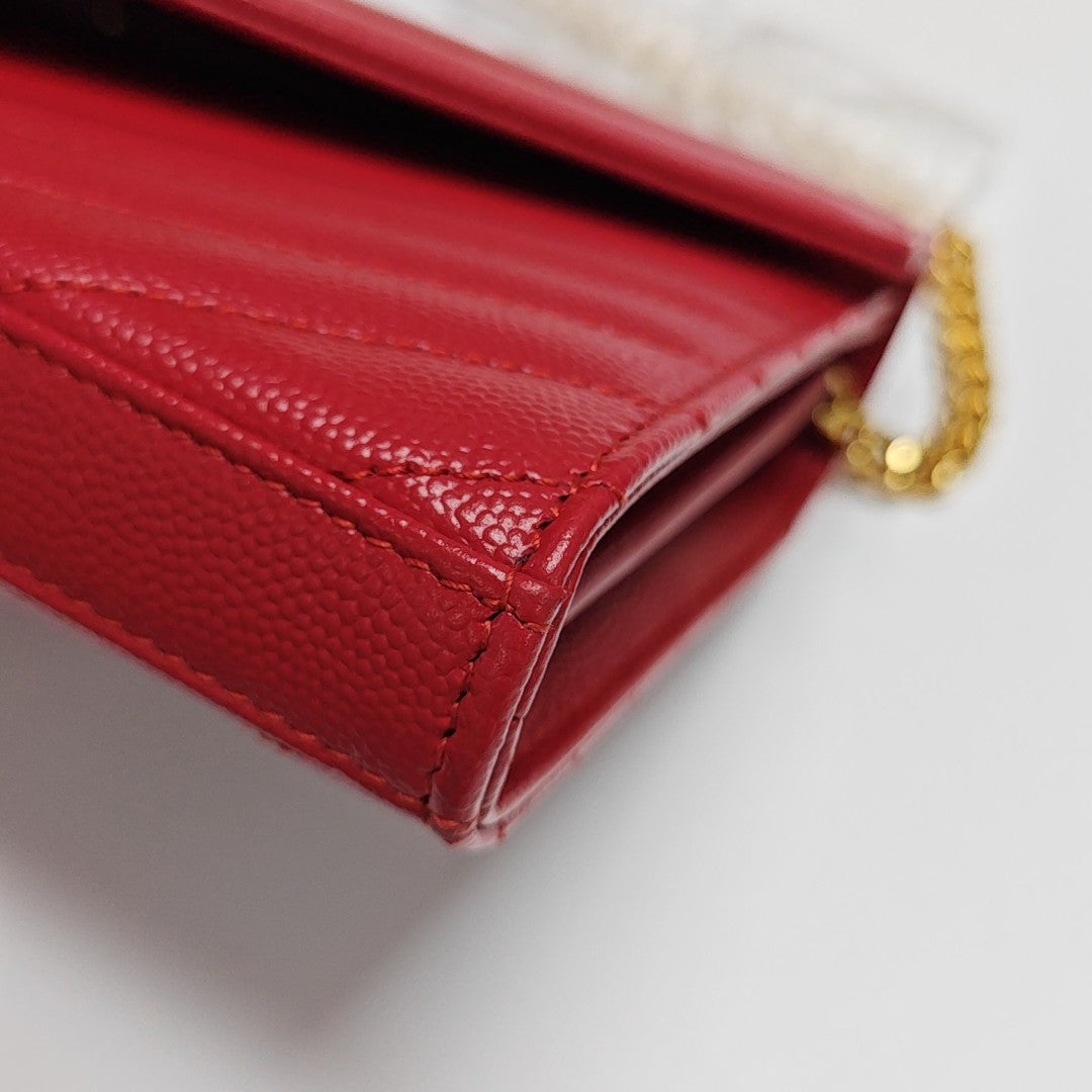 MONOGRAM Medium Chevron Calfskin Red