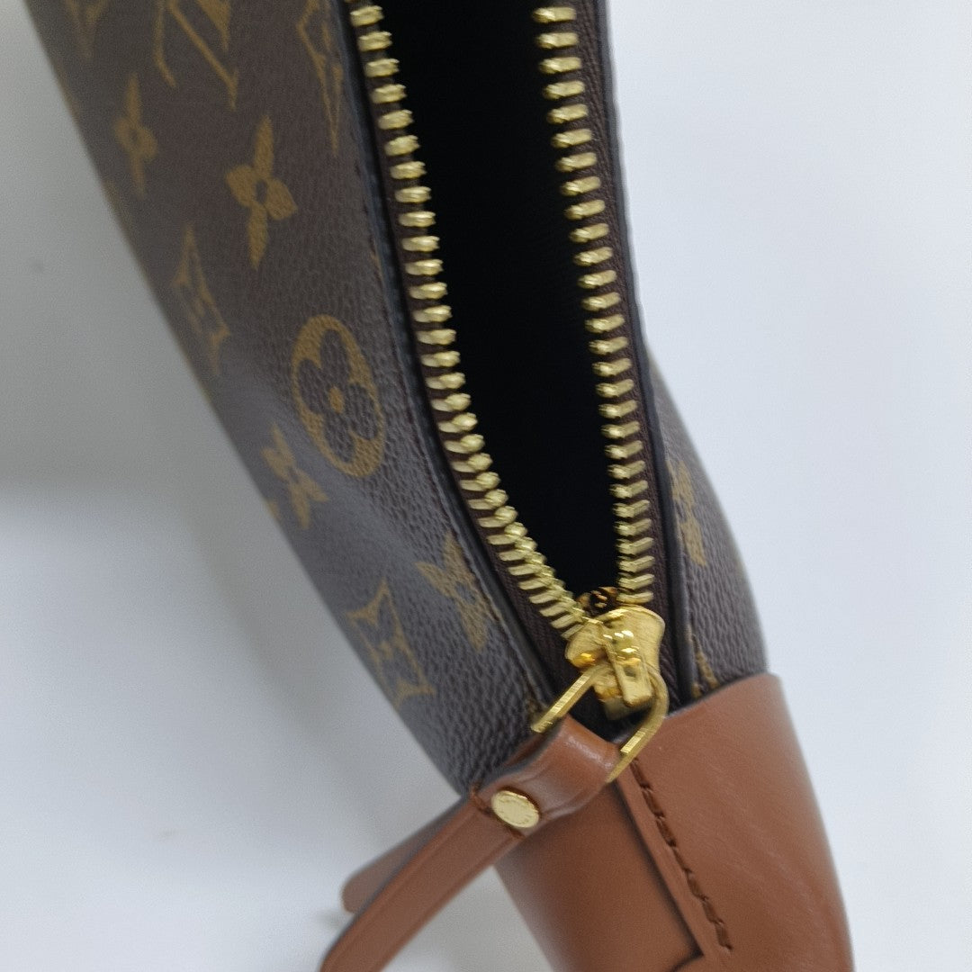 LOOP HOBO Monogram Coated Canvas Brown