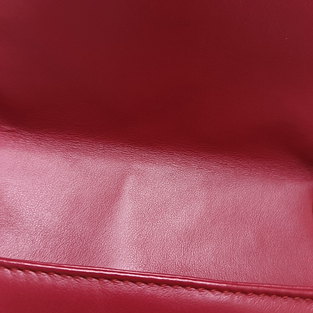 GG Marmont Mediana Piel Acolchada Roja