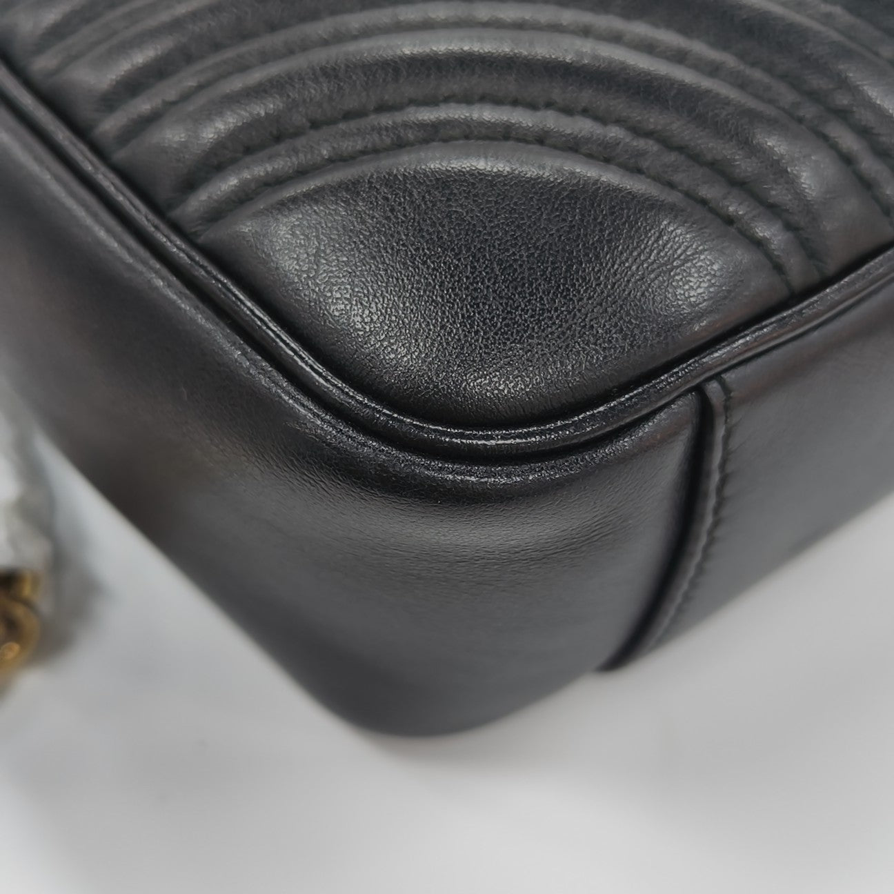 GG Marmont Medium Quilted Calfskin Black