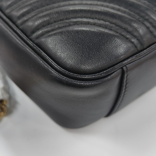 GG Marmont Medium Quilted Calfskin Black