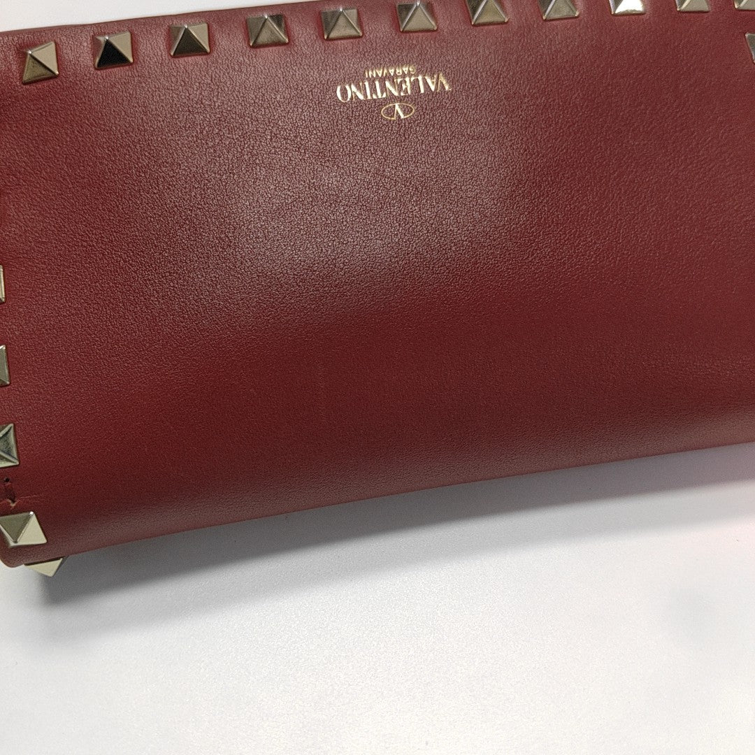 Rockstud Calfskin Red