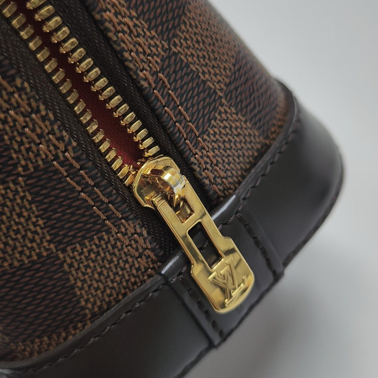 ALMA BB Damier Ebene Coated Canvas Brown