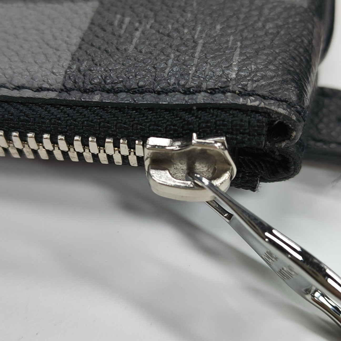 TRIO Damier Graphite Calfskin Gray