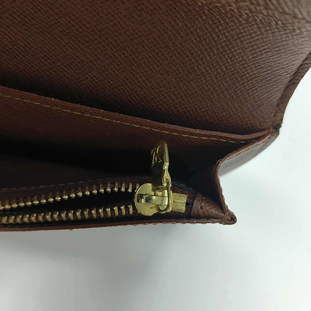 HINGE BRAZZA Monogram Coated Canvas Brown Wallet